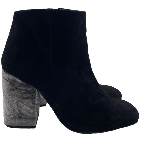 Free People Suede & Velour Colorblock Block Heel Ankle Boot Size 7.5 - Picture 3 of 15